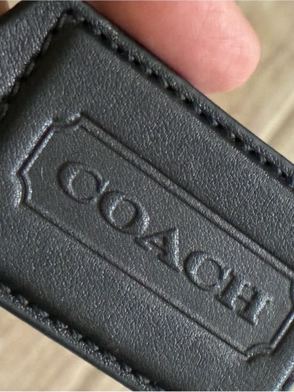 Coach Tag Charm Black With Silver Chain - Pristine New Condition